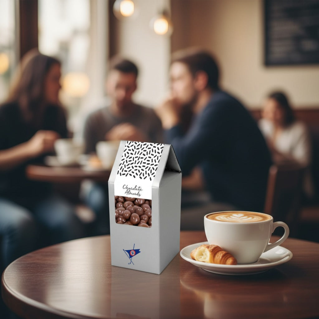 Almonds, Chocolate Covered, Silver Tent Box 48ct/4oz