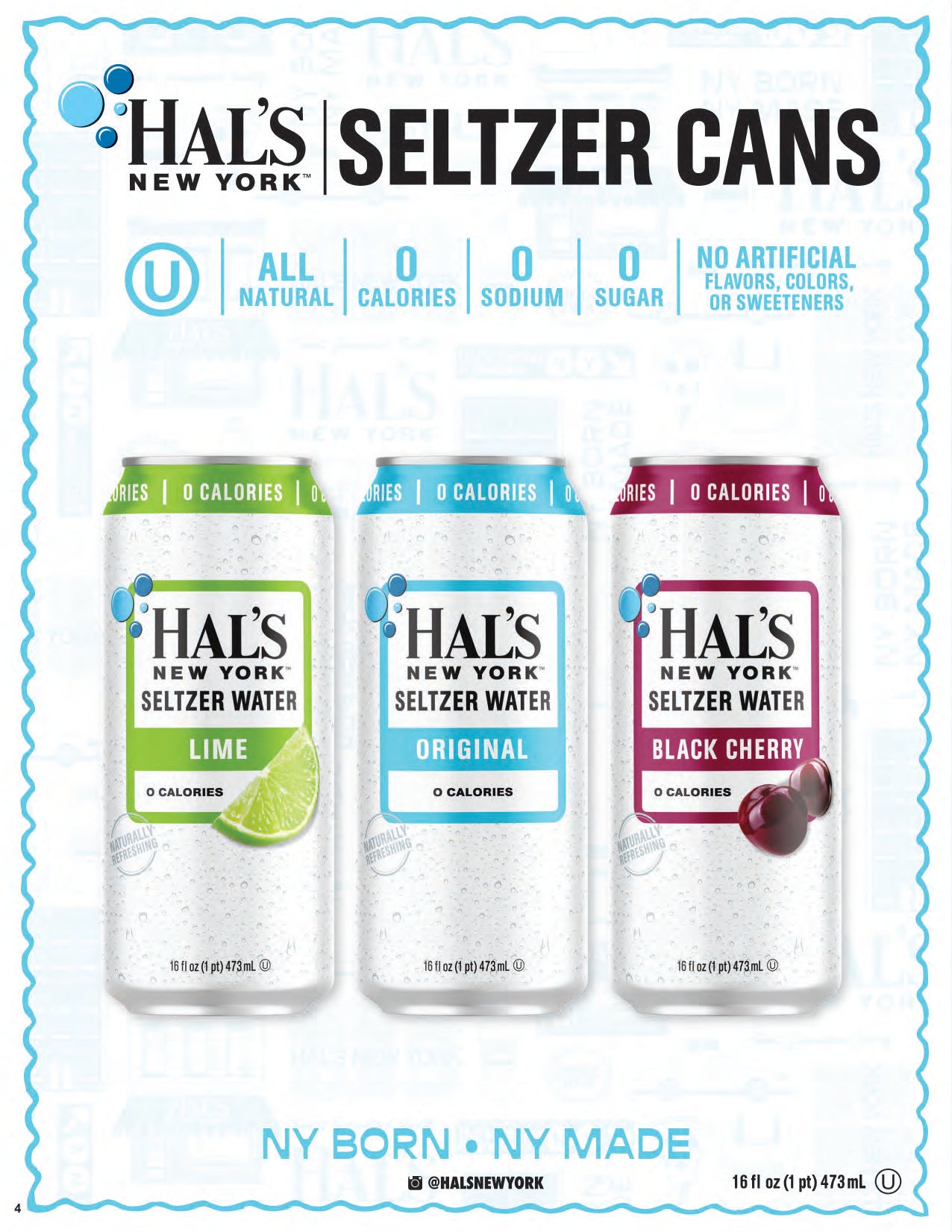 Hal's New York Seltzer y bocadillos