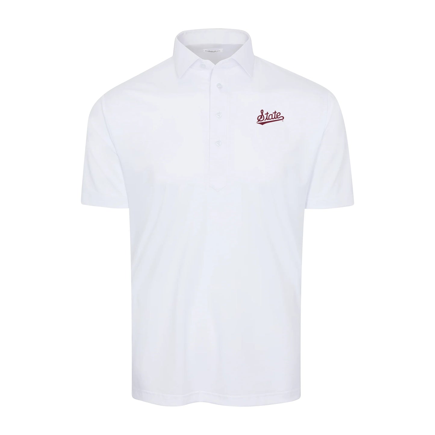 Mississippi State Semi-Spread Collar Polo White