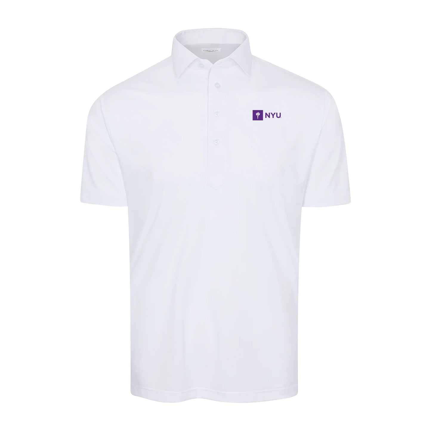New York University Semi-Spread Collar Polo White