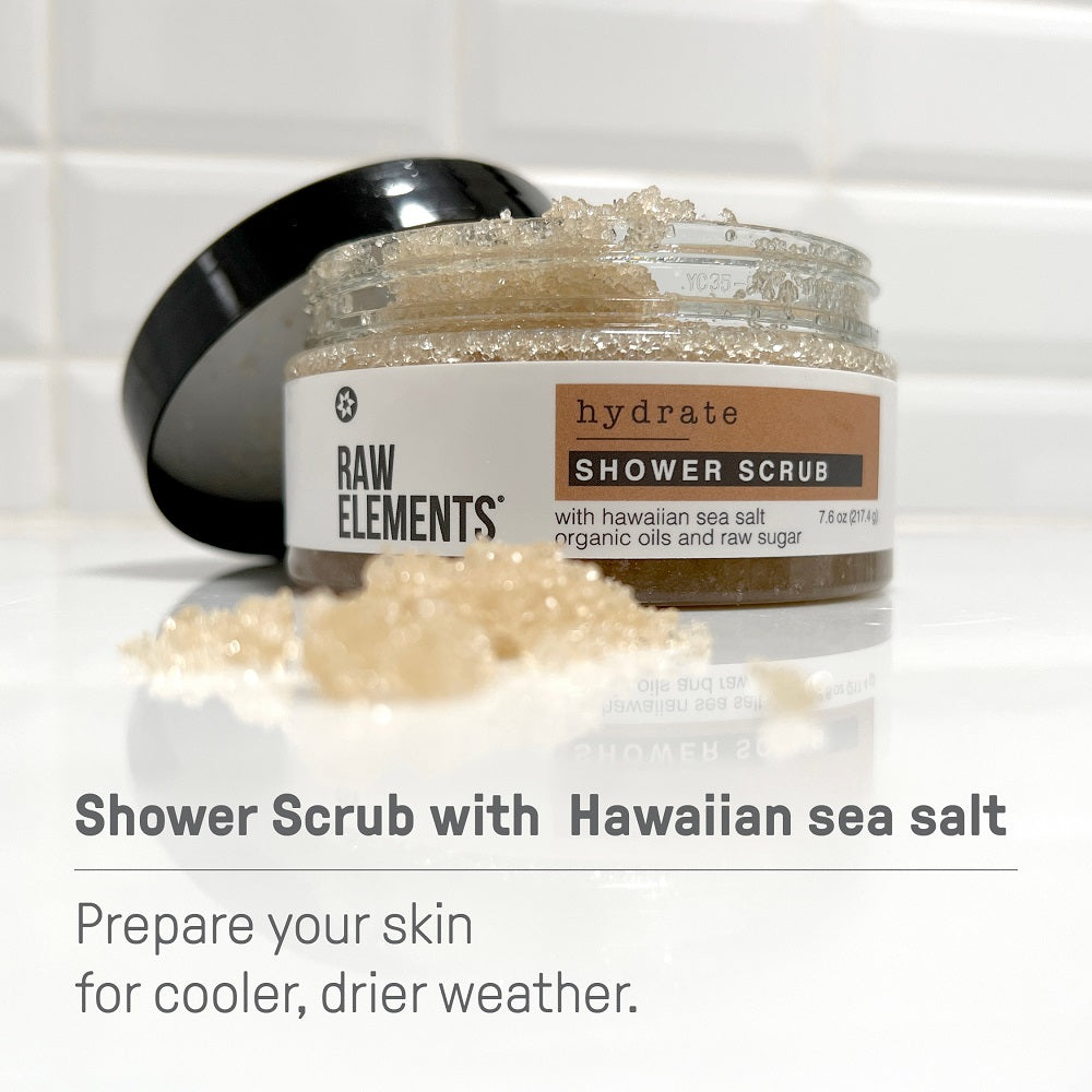 Hydrate Shower Scrub – Hawaiian Sea Salt & Raw Sugar