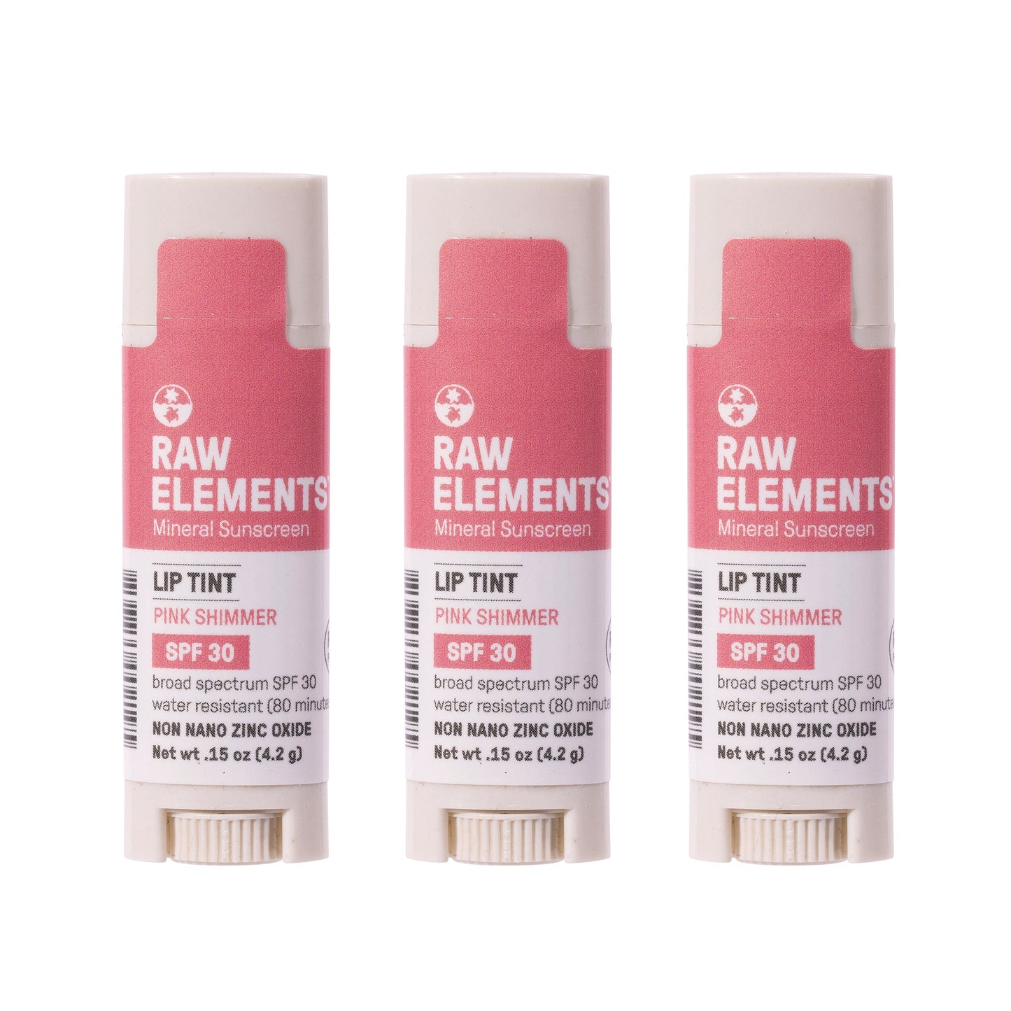Brillo labial rosa FPS 30 - Paquete de 3