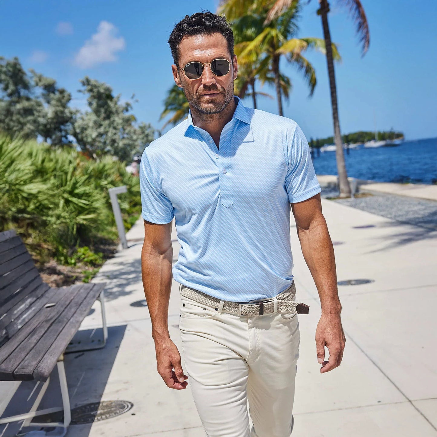 Collars & Co. Apparel - Original Fit Semi-Spread Dress Collar Polo Vantage Sky Blue