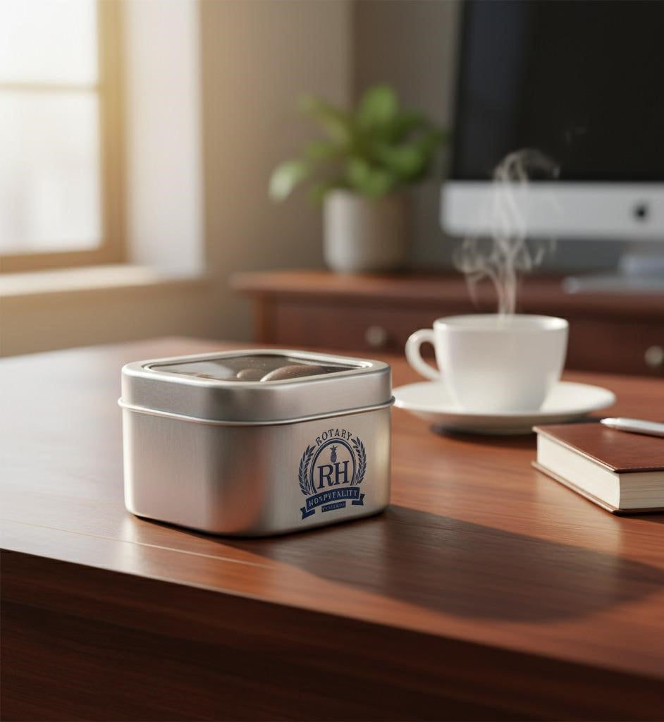 Almonds, Chocolate Covered, Tin Square Window 48ct/6.2oz