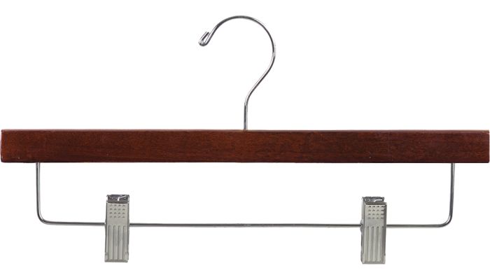 14" Walnut Wood Bottom Hanger W/ Clips