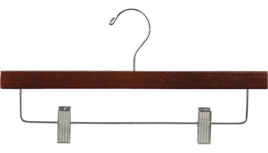 14" Walnut Wood Bottom Hanger W/ Clips