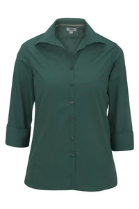 Ladies' 3/4 Sleeve Poplin - Hunter
