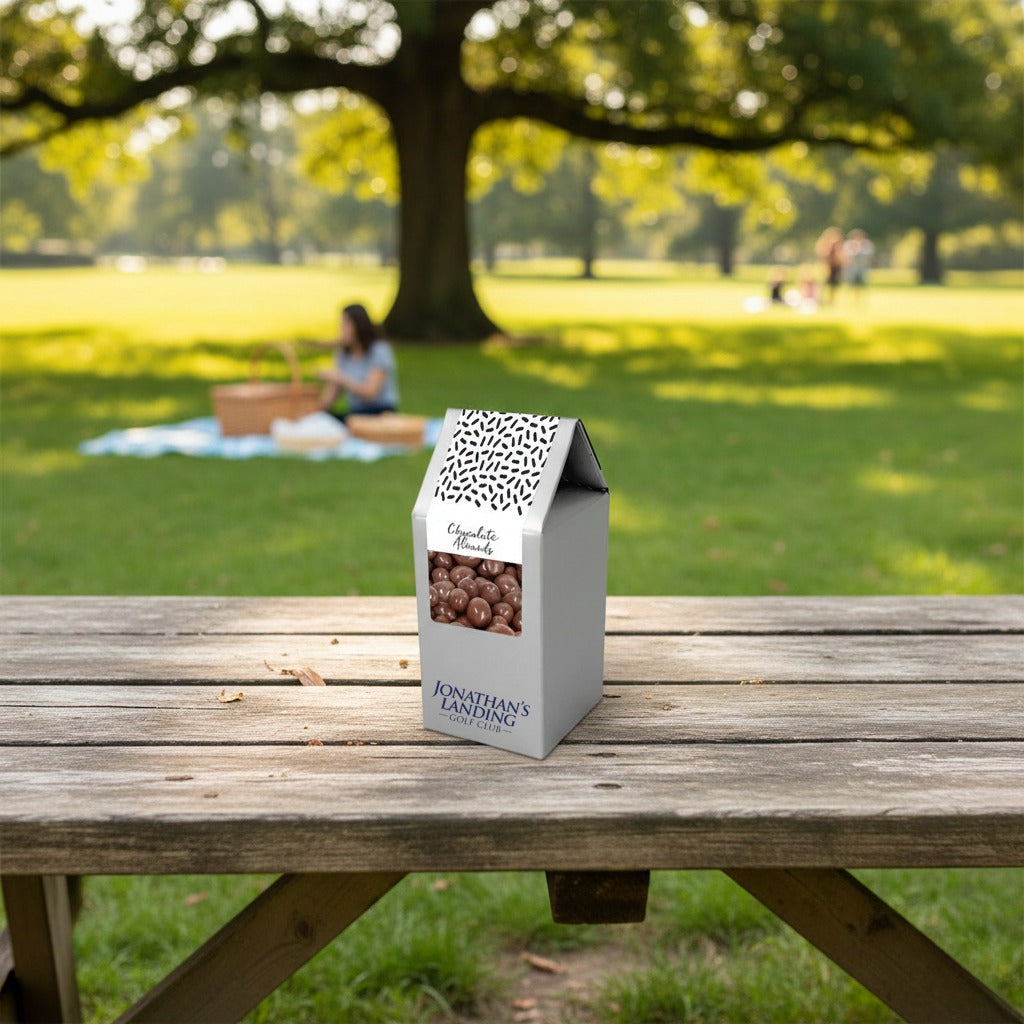 Almonds, Chocolate Covered, Silver Tent Box 48ct/4oz