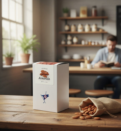 Almonds, Smoked, 5" White Box 48ct/4oz