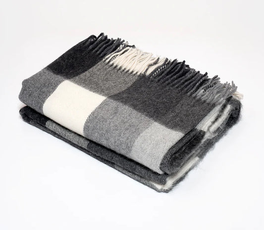 Alpaca Classic Check Throw Black/Cream