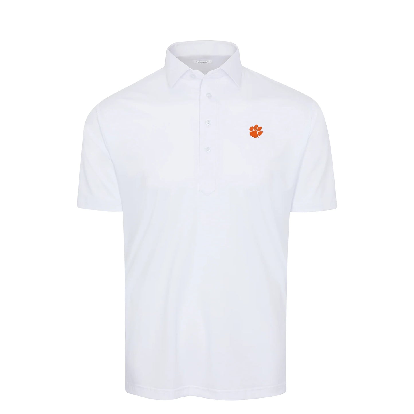 Clemson Semi-Spread Collar Polo White