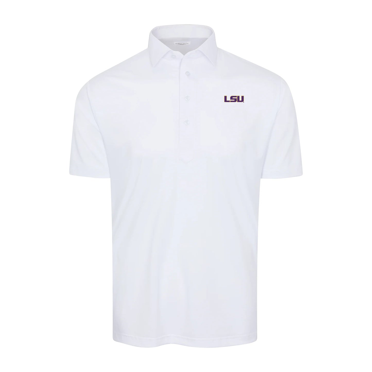 LSU Semi-Spread Collar Polo White