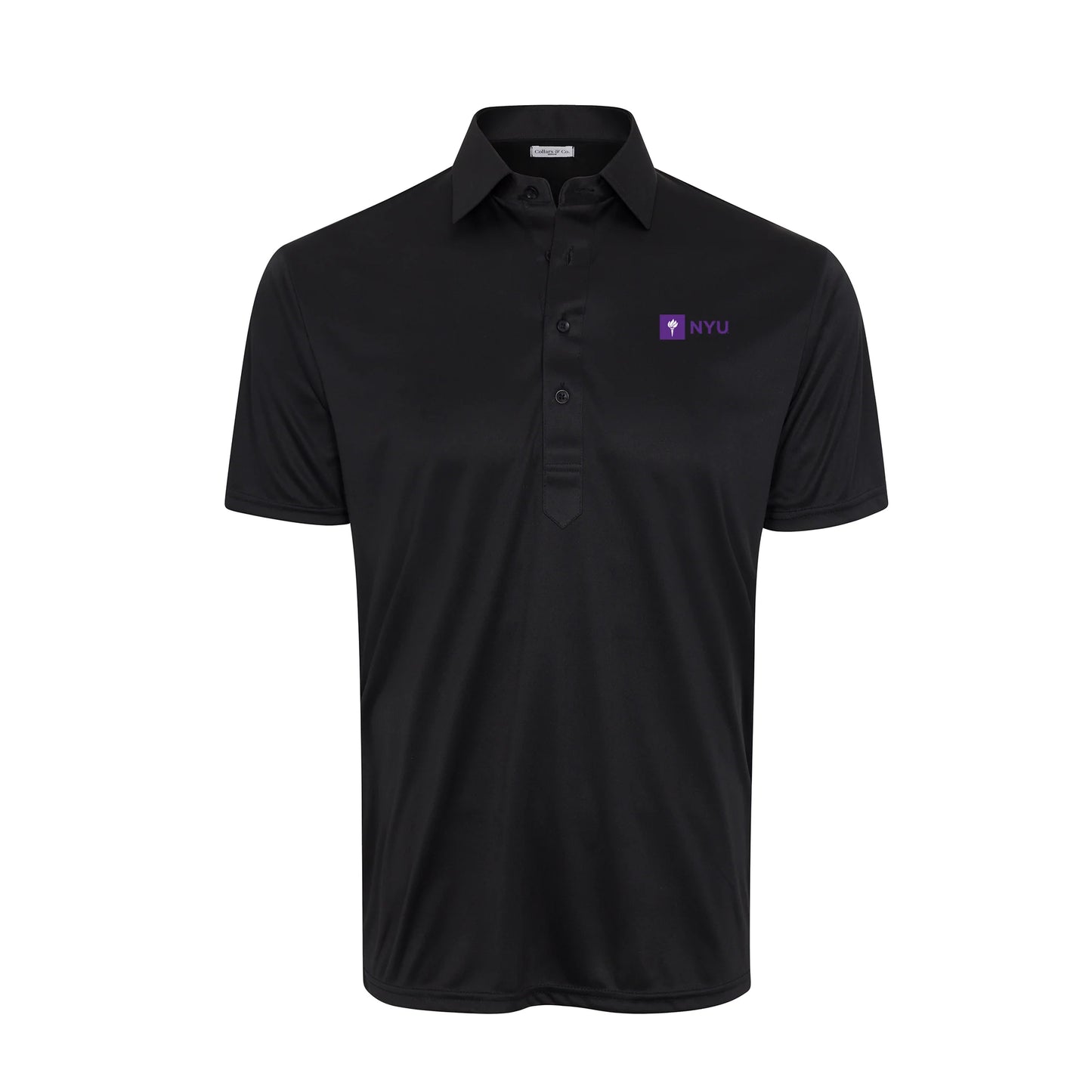New York University Semi-Spread Collar Polo Black