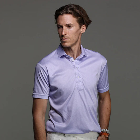 Collars & Co. Original Fit Semi-Spread Dress Collar Polo Lavender