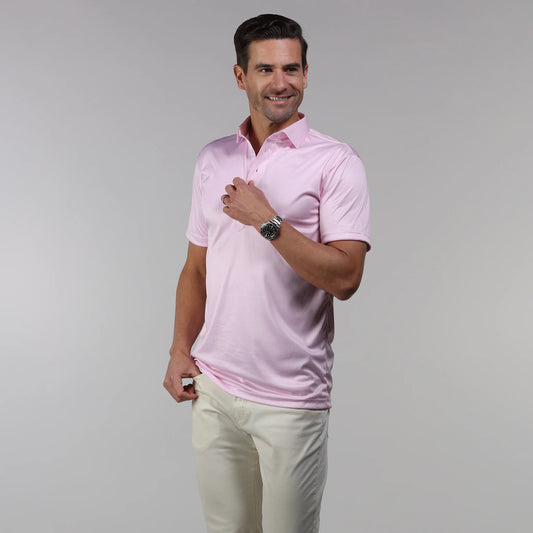 Collars & Co. Original Fit Semi-Spread Dress Collar Polo Pink Houndstooth