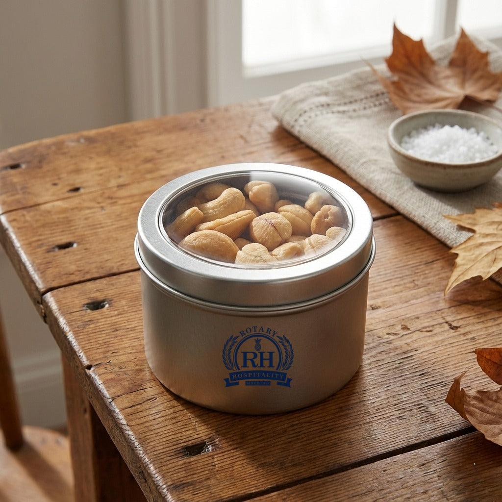 Cashews, Roasted & Salted, Tin Round Window Medium 48ct/4.7oz