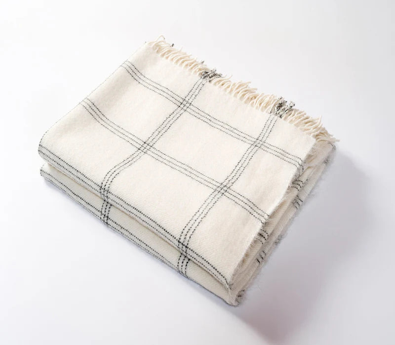 Windowpane Alpaca Throw Cream