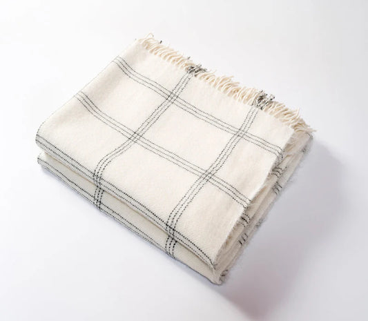 Windowpane Alpaca Throw Cream