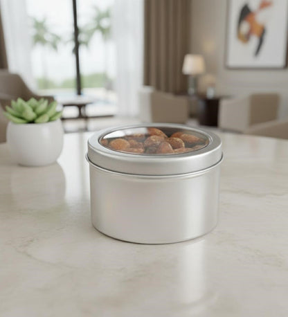 Almonds, Smoked, Tin Round Window Medium 48ct/5.5oz