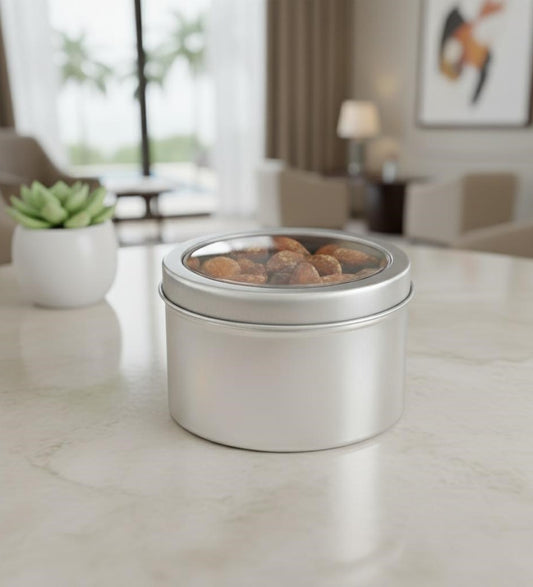 Almonds, Smoked, Tin Round Window Medium 48ct/5.5oz