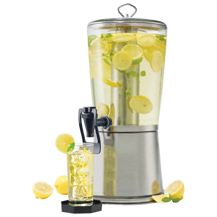 Cold Beverage Dispenser with Ice Core & Hands-Free Faucet