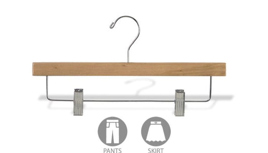 14" Natural Wood Bottom Hanger W/ Clips