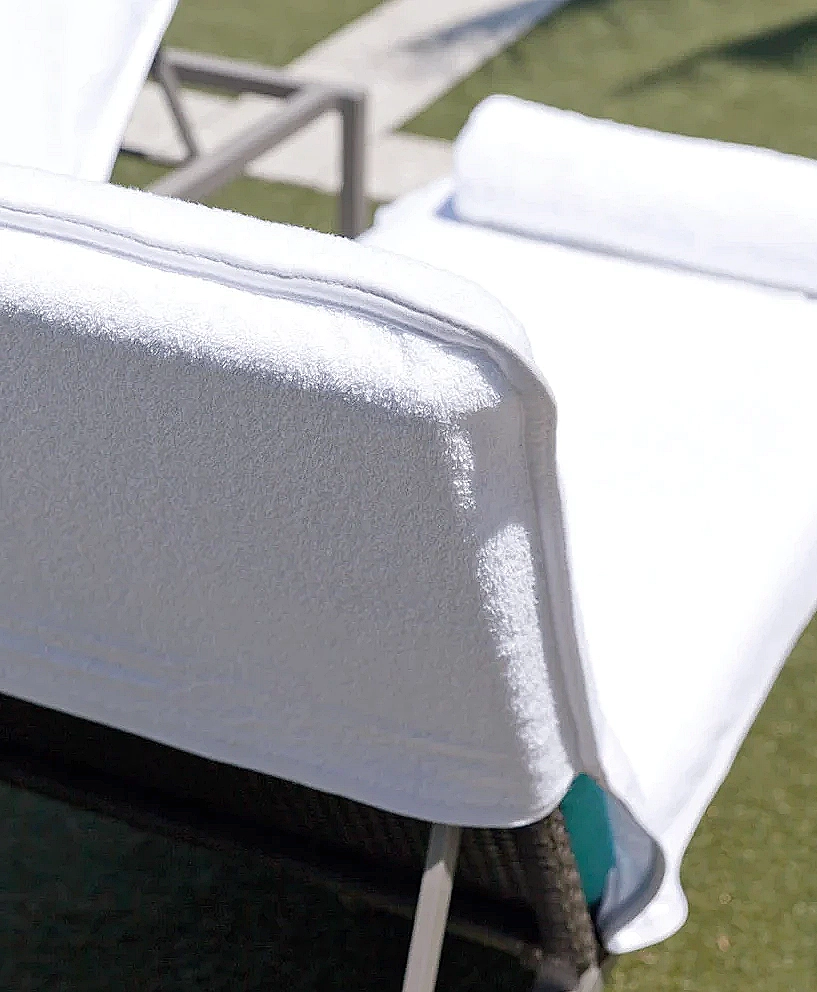 Toallas de piscina - Funda para tumbona con capucha